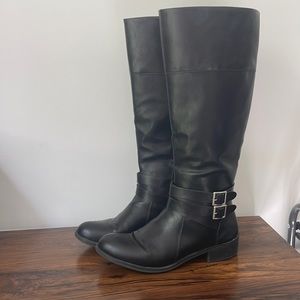 Black Knee-High Riding Boots